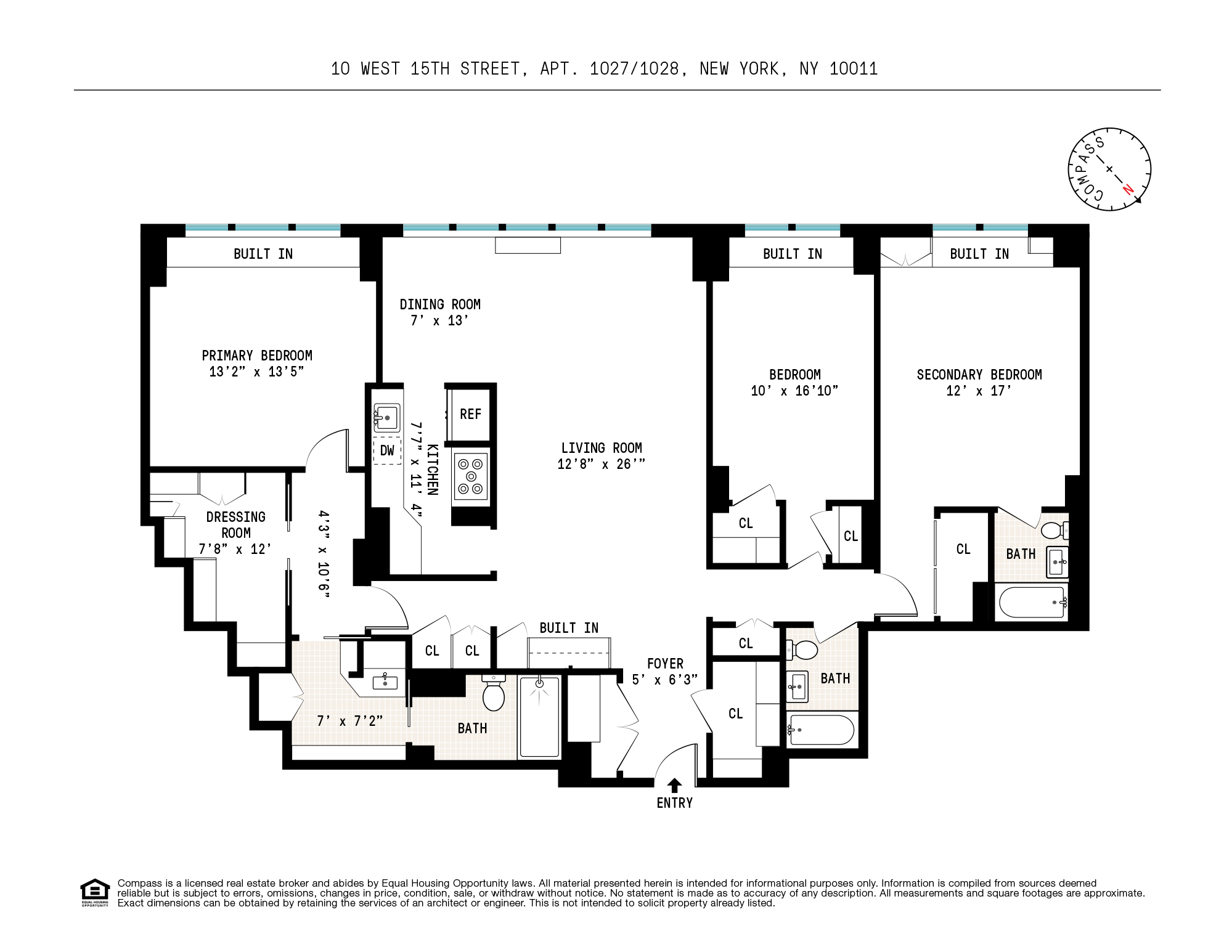 Floorplan for 10 West 15th Street, 1027/1028