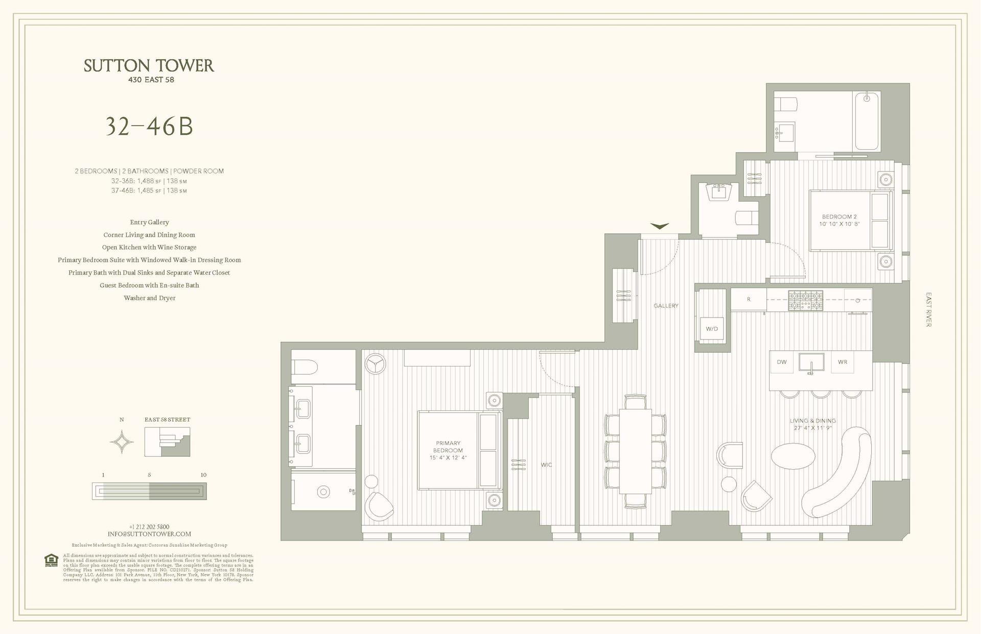 Floorplan for 430 East 58th Street, 39B