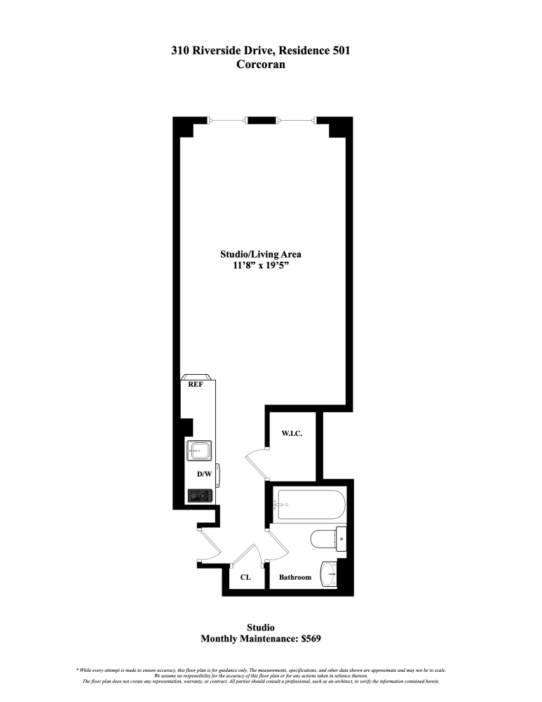 Floorplan for 310 Riverside Drive, 501