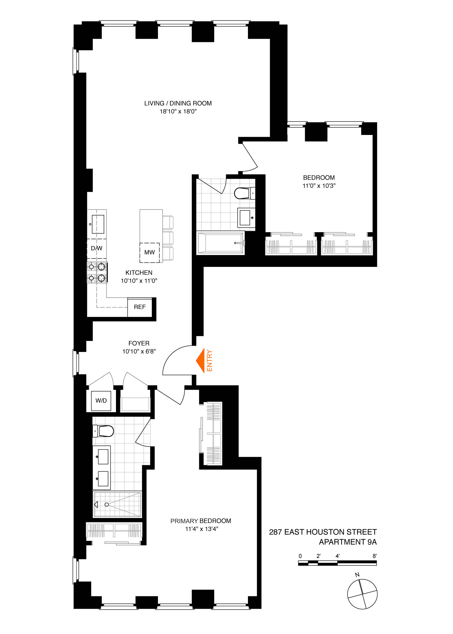 Floorplan for 287 East Houston Street, 9A