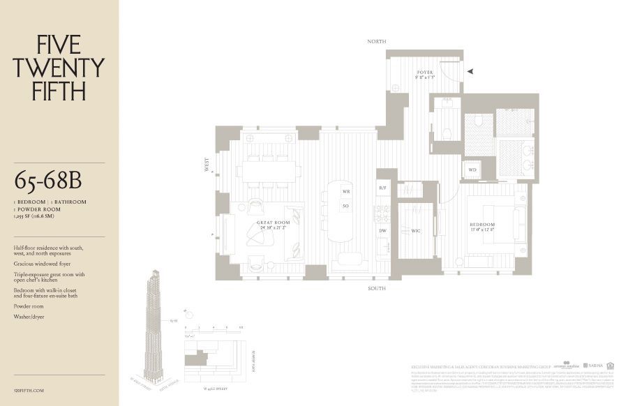 Floorplan for 520 5th Avenue, 65B