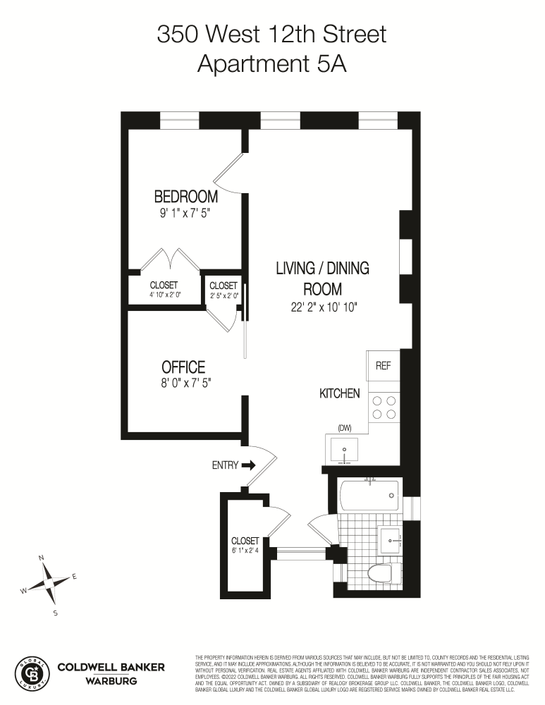 Floorplan for 350 West 12th Street, 5A