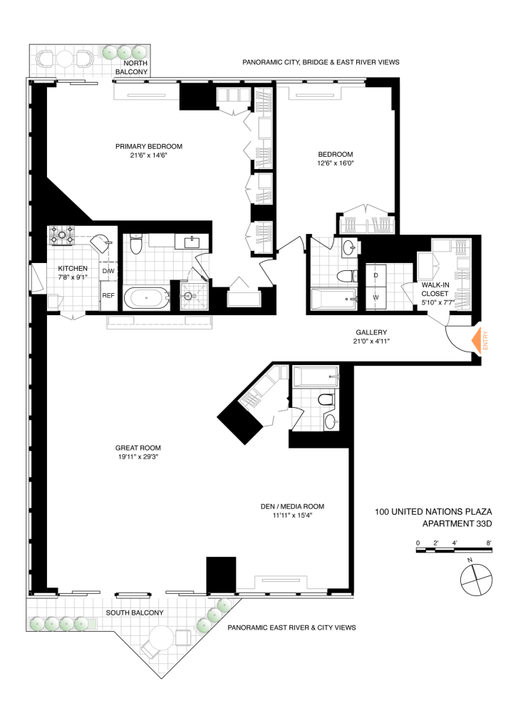 Floorplan for 100 United Nations Plaza, 33D