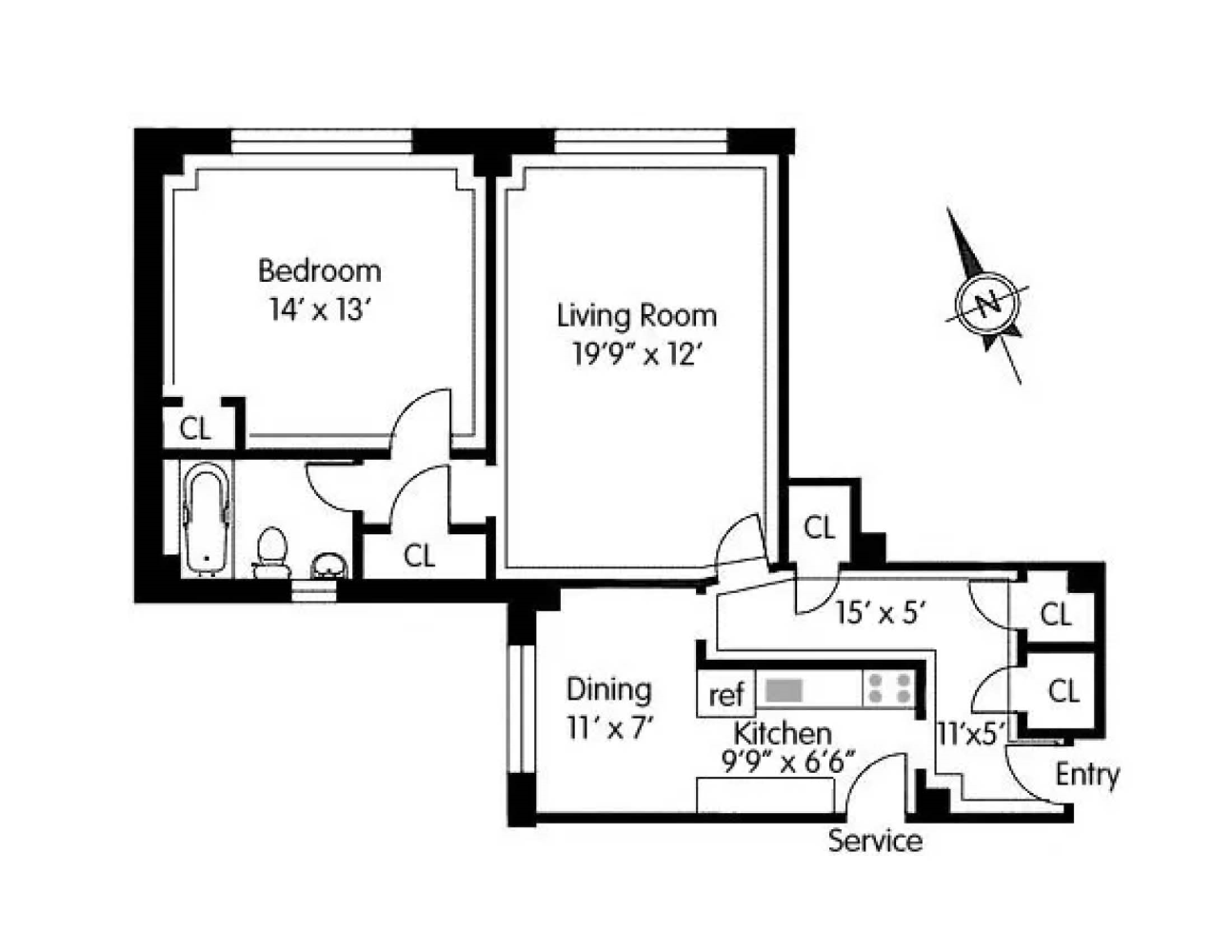 Floorplan for 315 West 86th Street, 1D