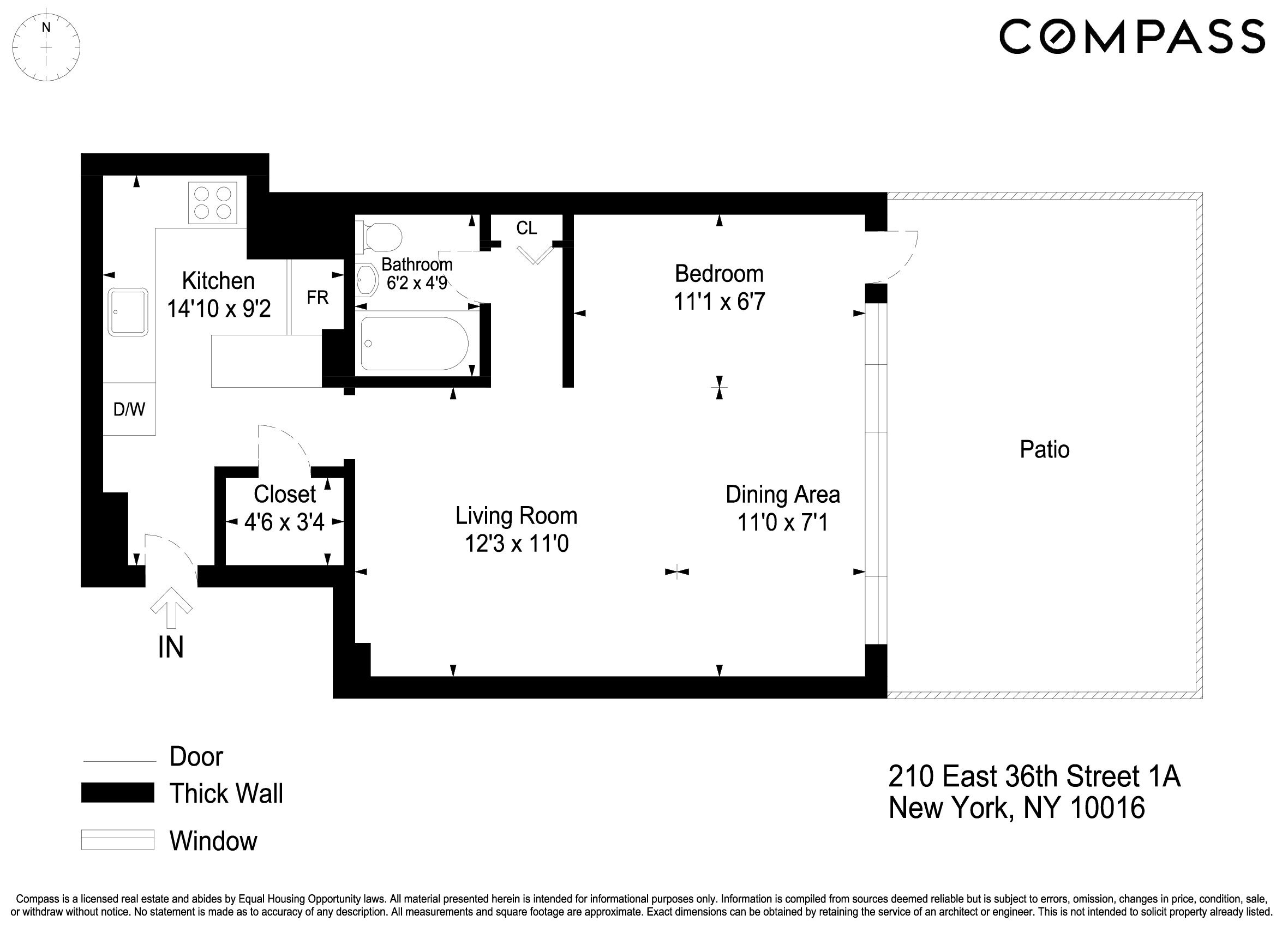 Floorplan for 210 East 36th Street, 1A