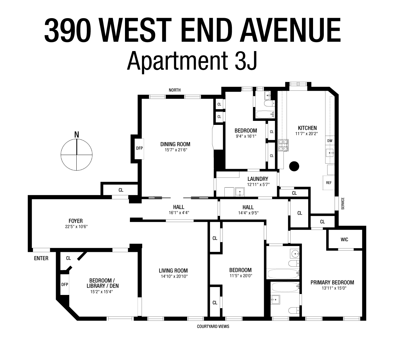 Floorplan for 390 West End Avenue, 3J