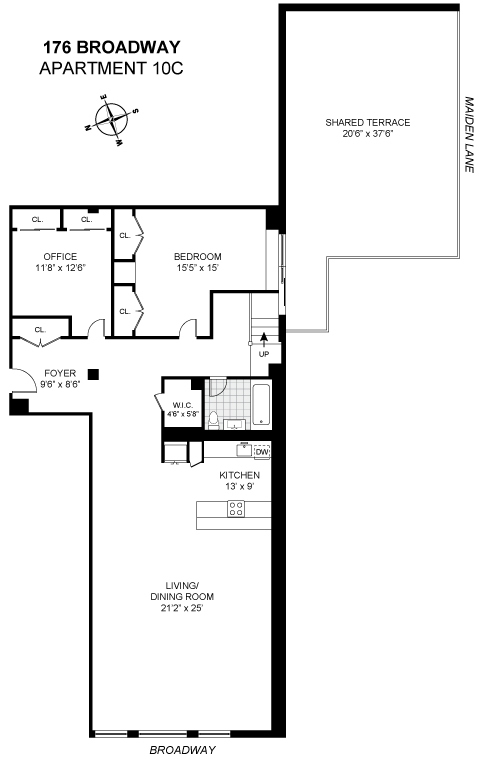 Floorplan for 176 Broadway, 10C