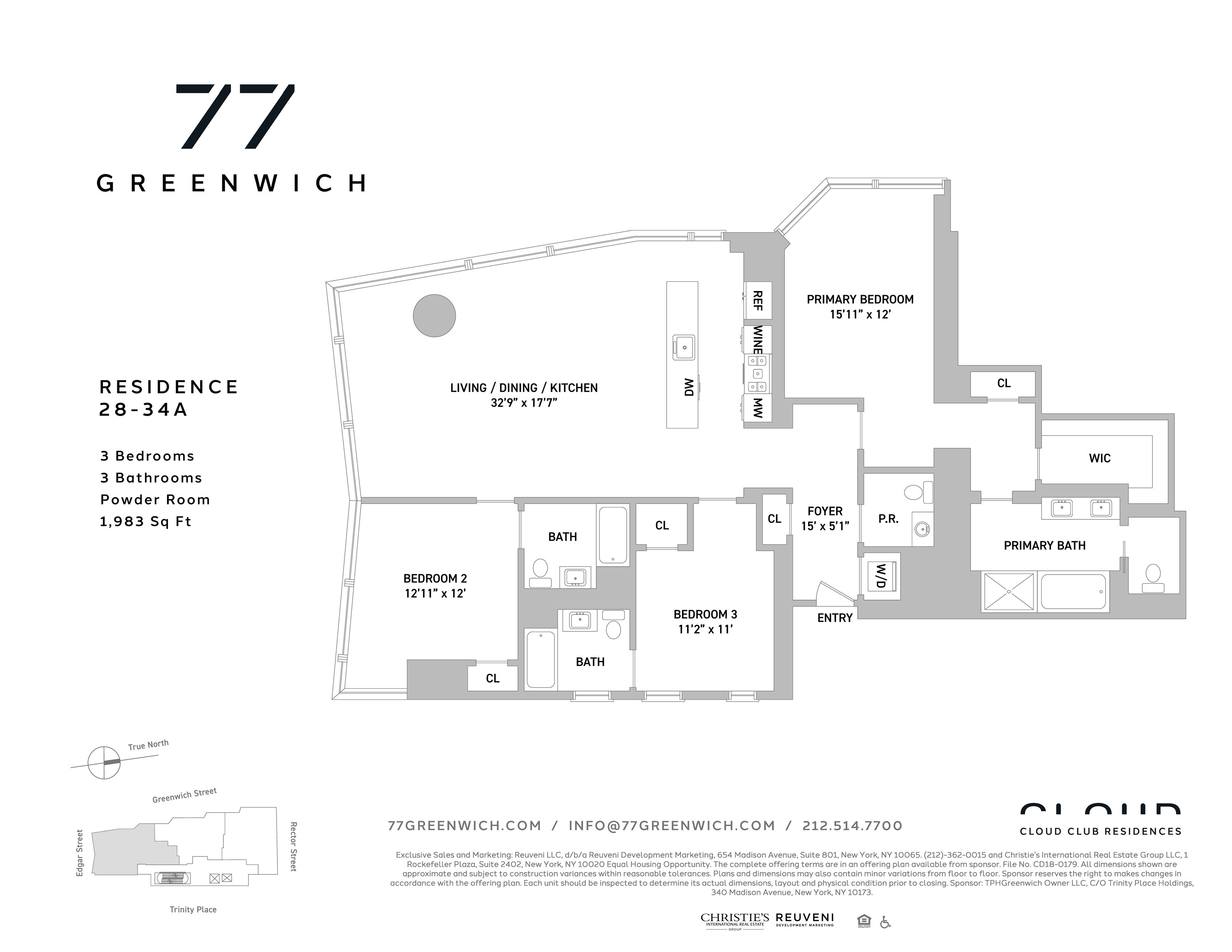 Floorplan for 77 Greenwich Street, 28A