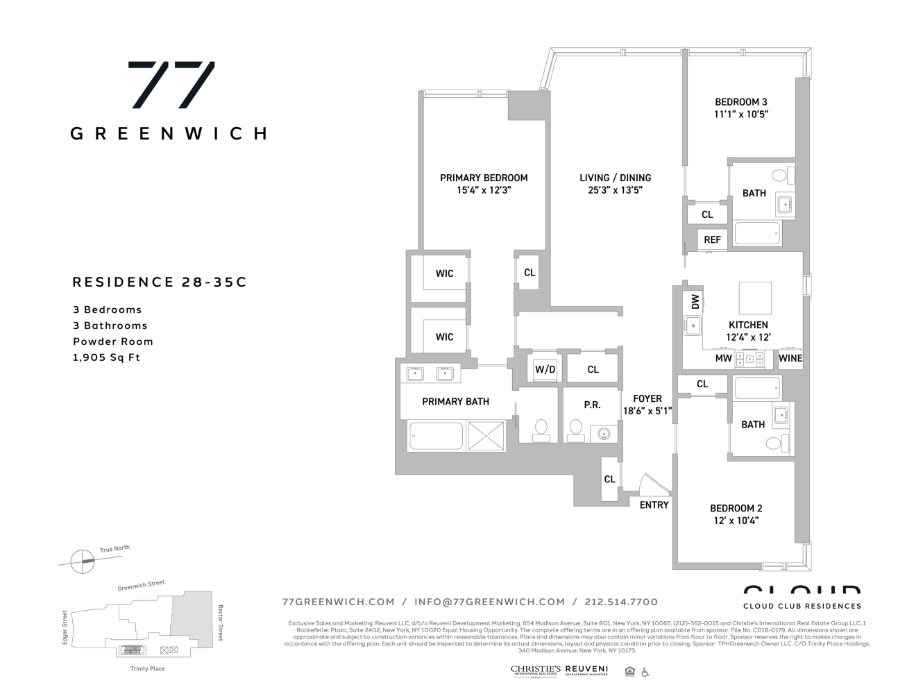 Floorplan for 77 Greenwich Street, 28C