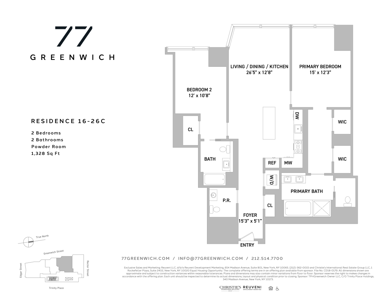 Floorplan for 77 Greenwich Street, 20C