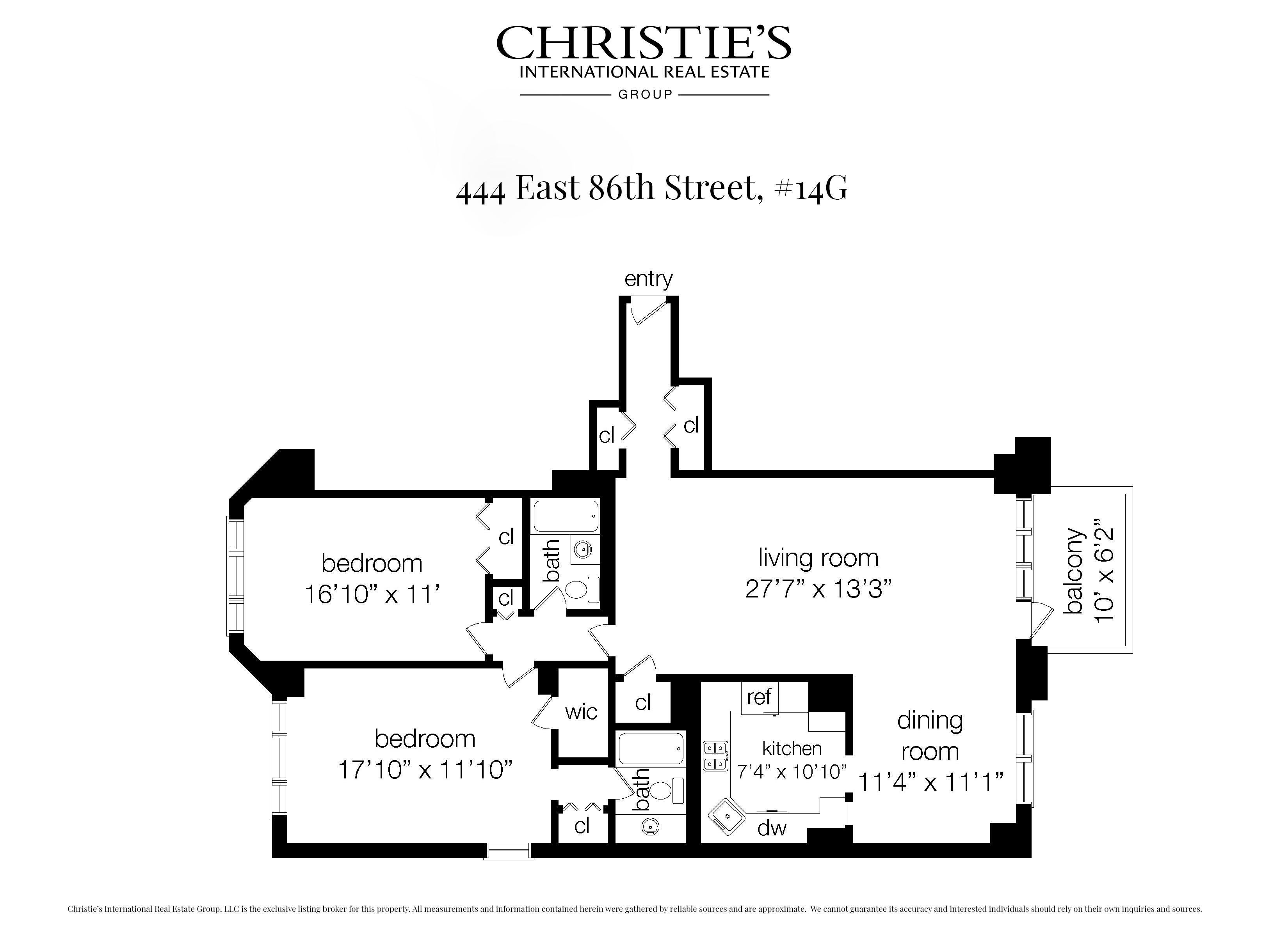 Floorplan for 444 East 86th Street, 14G