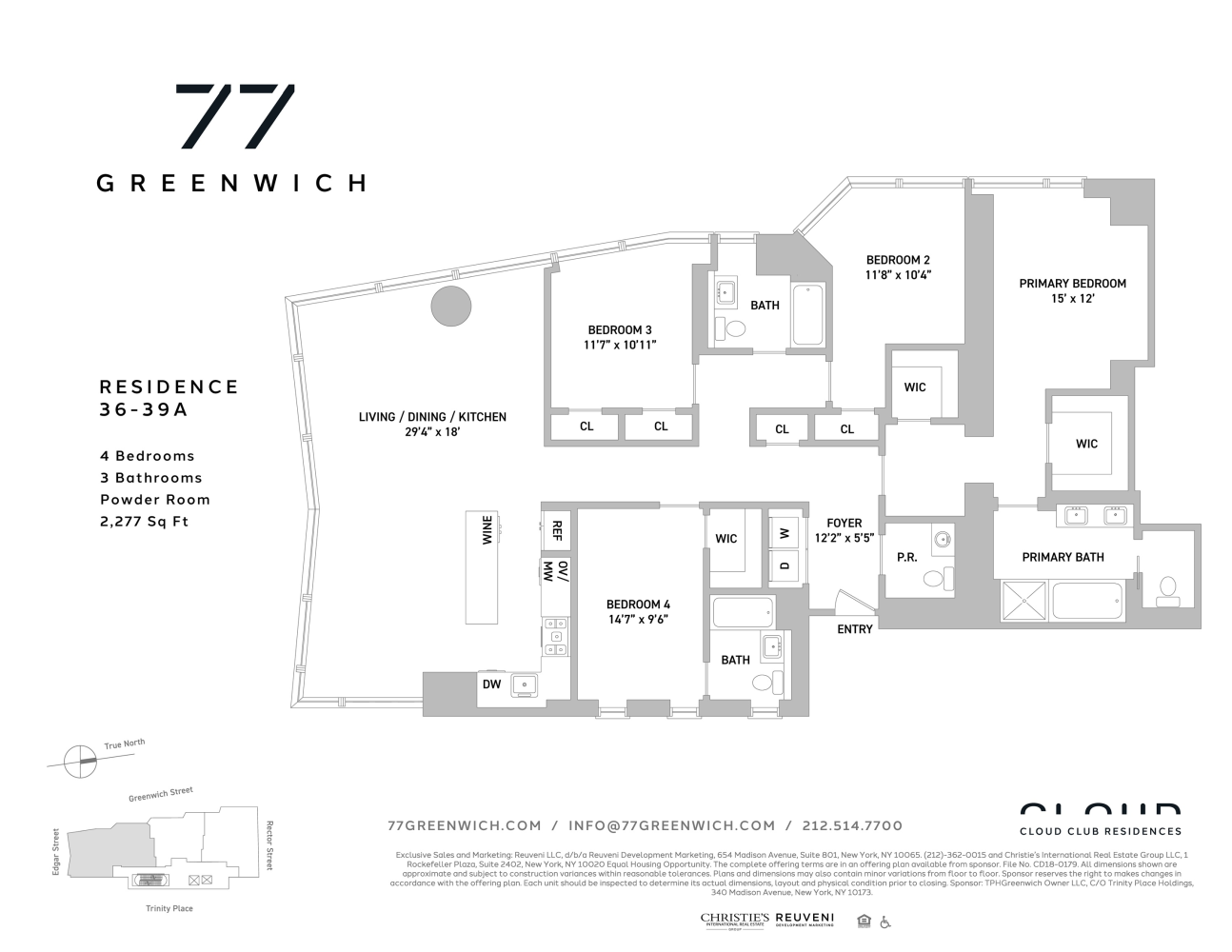 Floorplan for 77 Greenwich Street, 36A