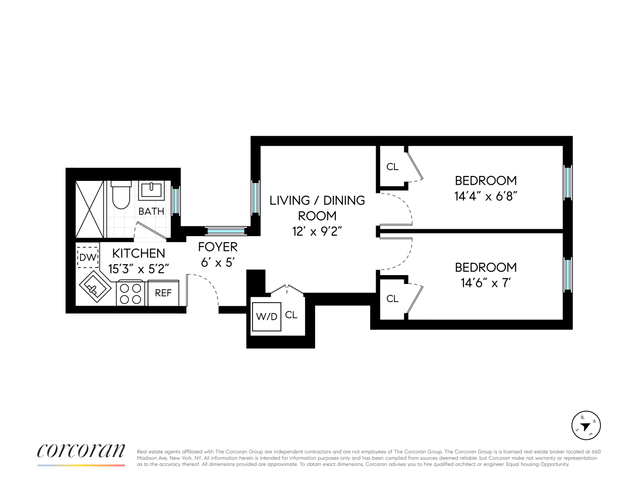 Floorplan for 206 West 96th Street, 5B