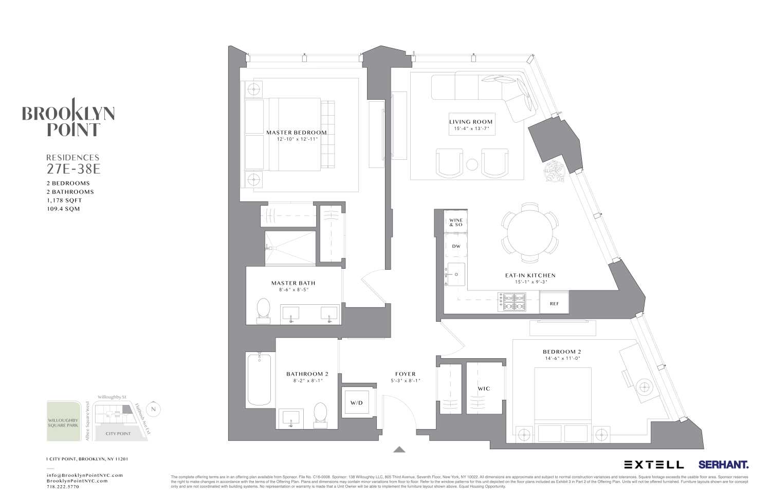 Floorplan for 1 City Point, 28E