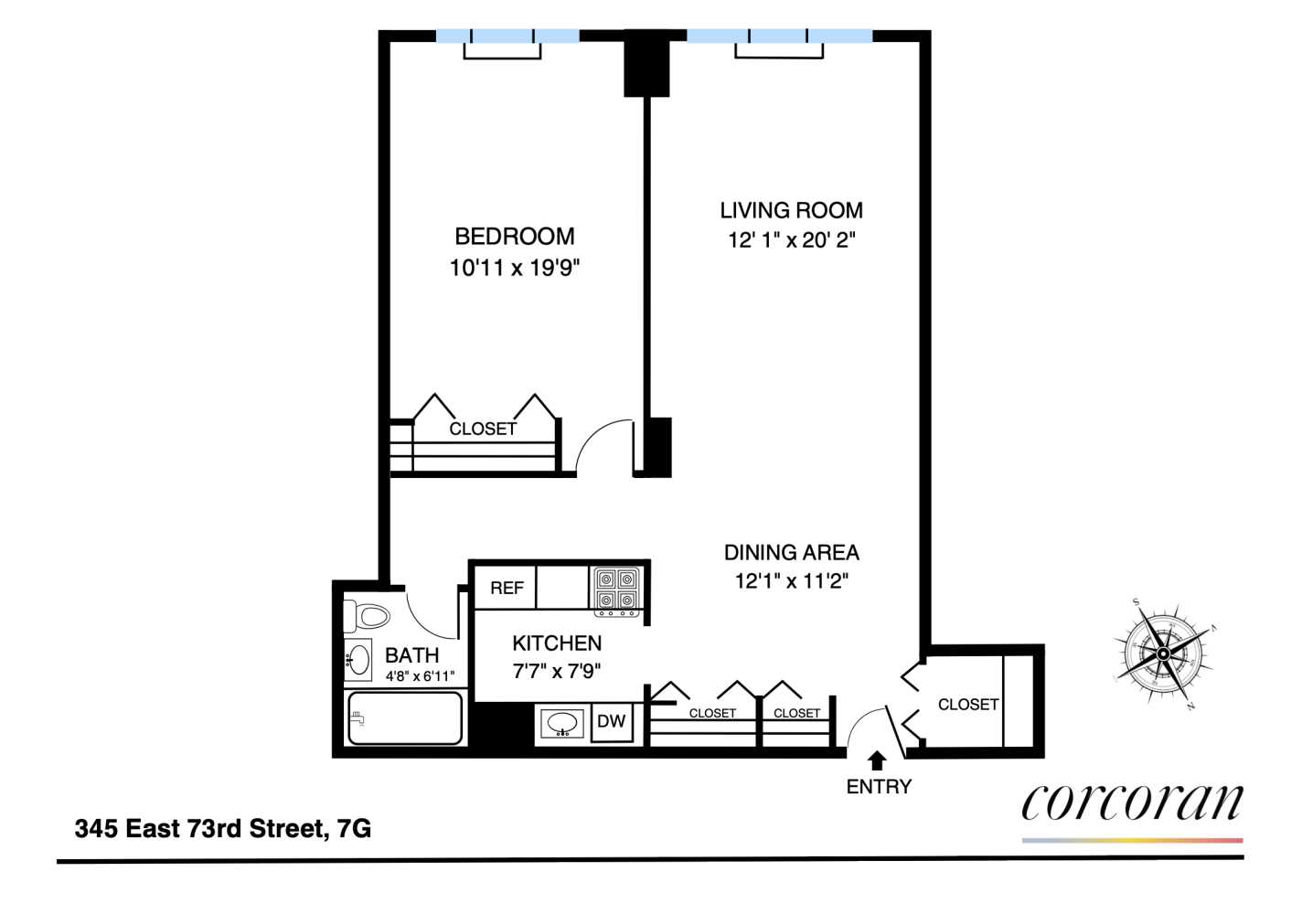 Floorplan for 345 East 73rd Street, 7G