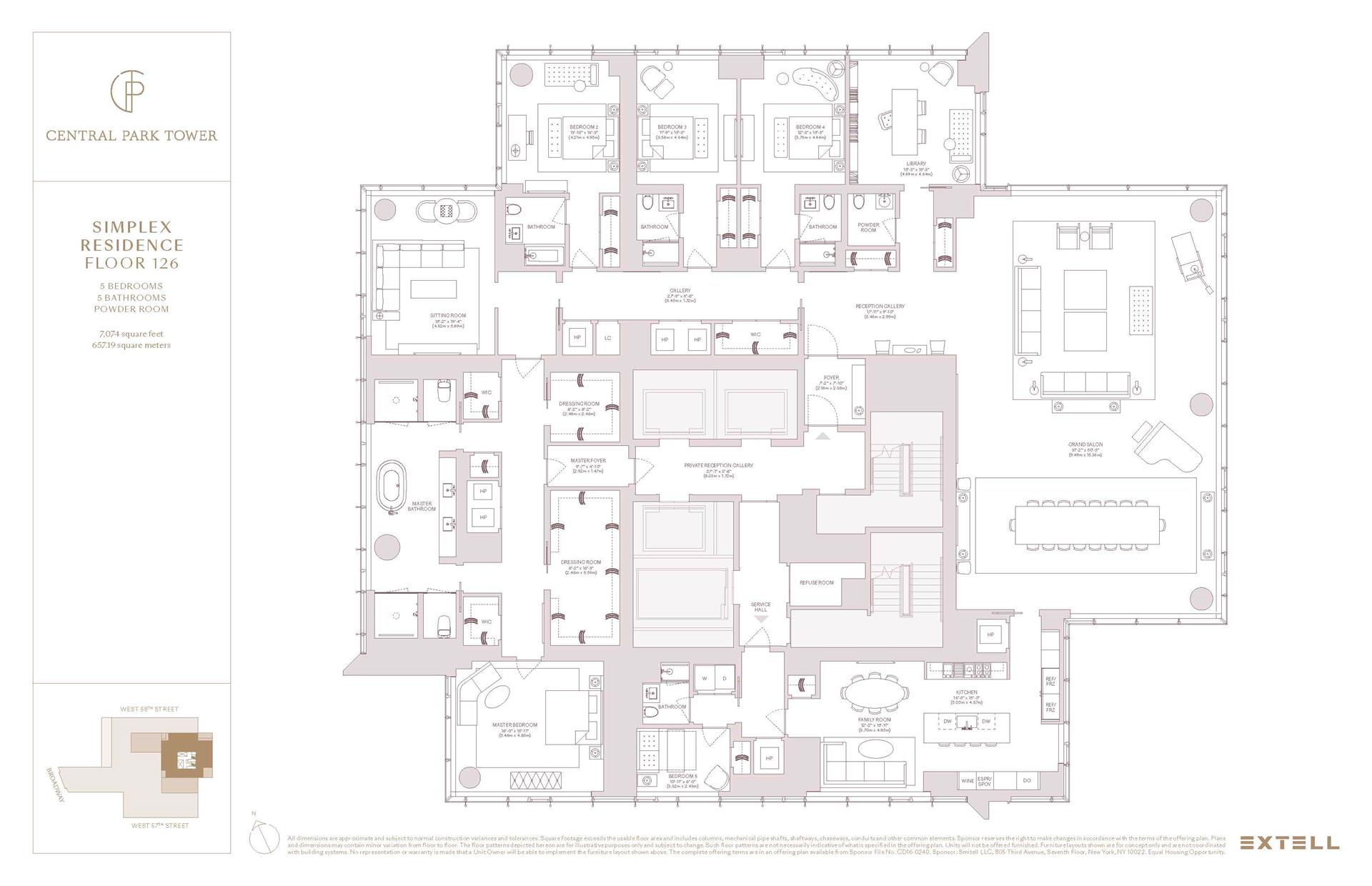 Floorplan for 217 West 57th Street, 126