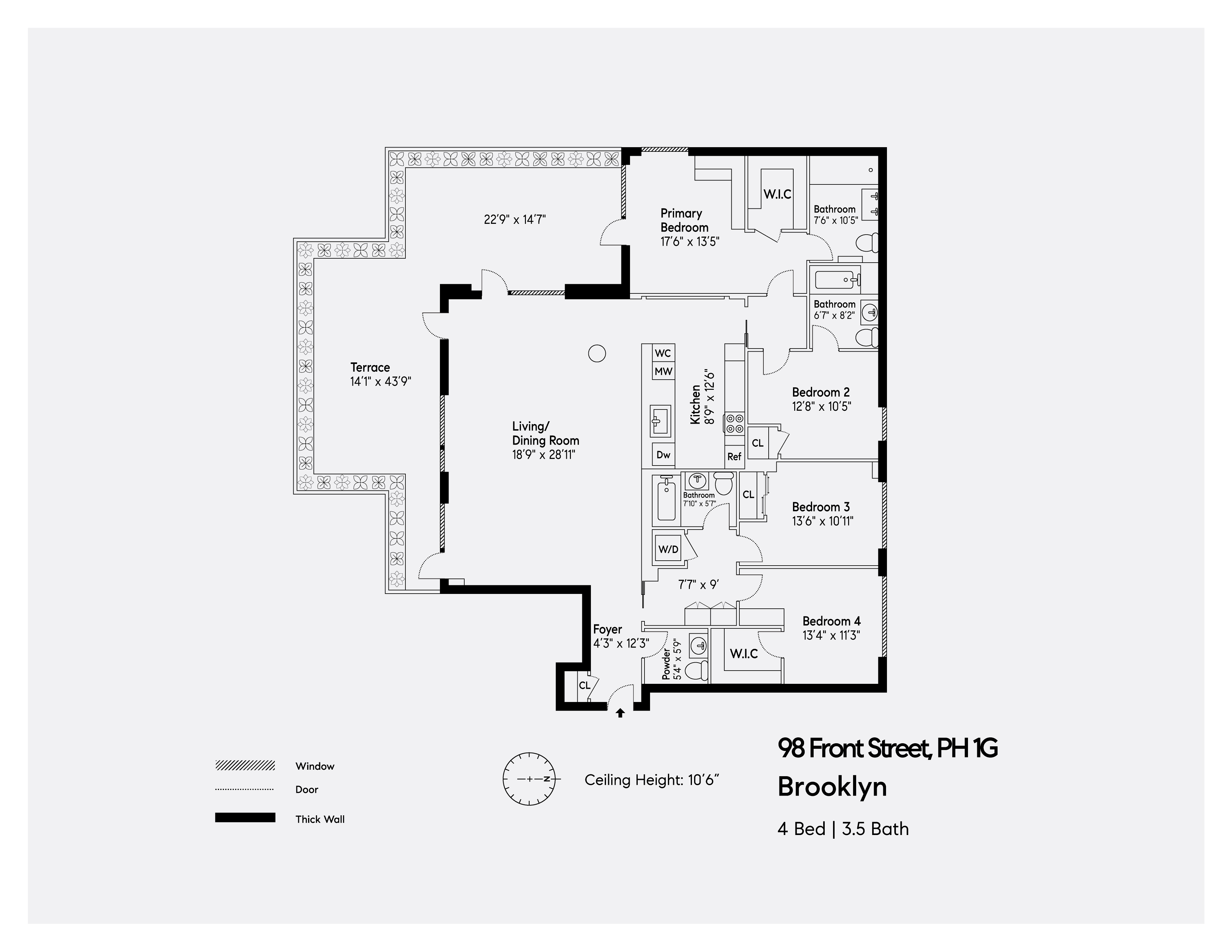 Floorplan for 98 Front Street, PH1G