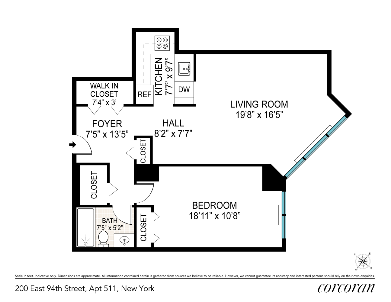 Floorplan for 200 East 94th Street, 511