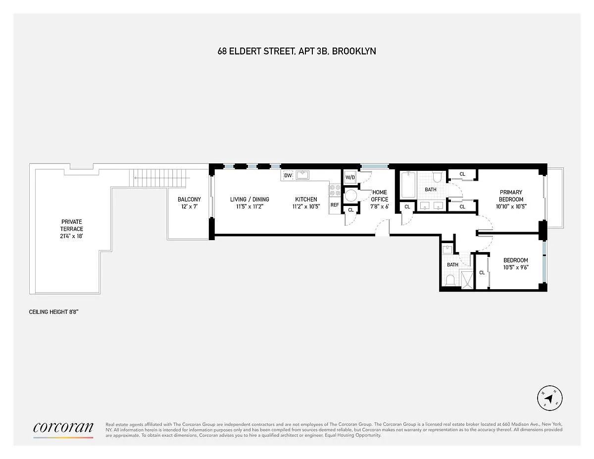 Floorplan for 68 Eldert Street, 3B