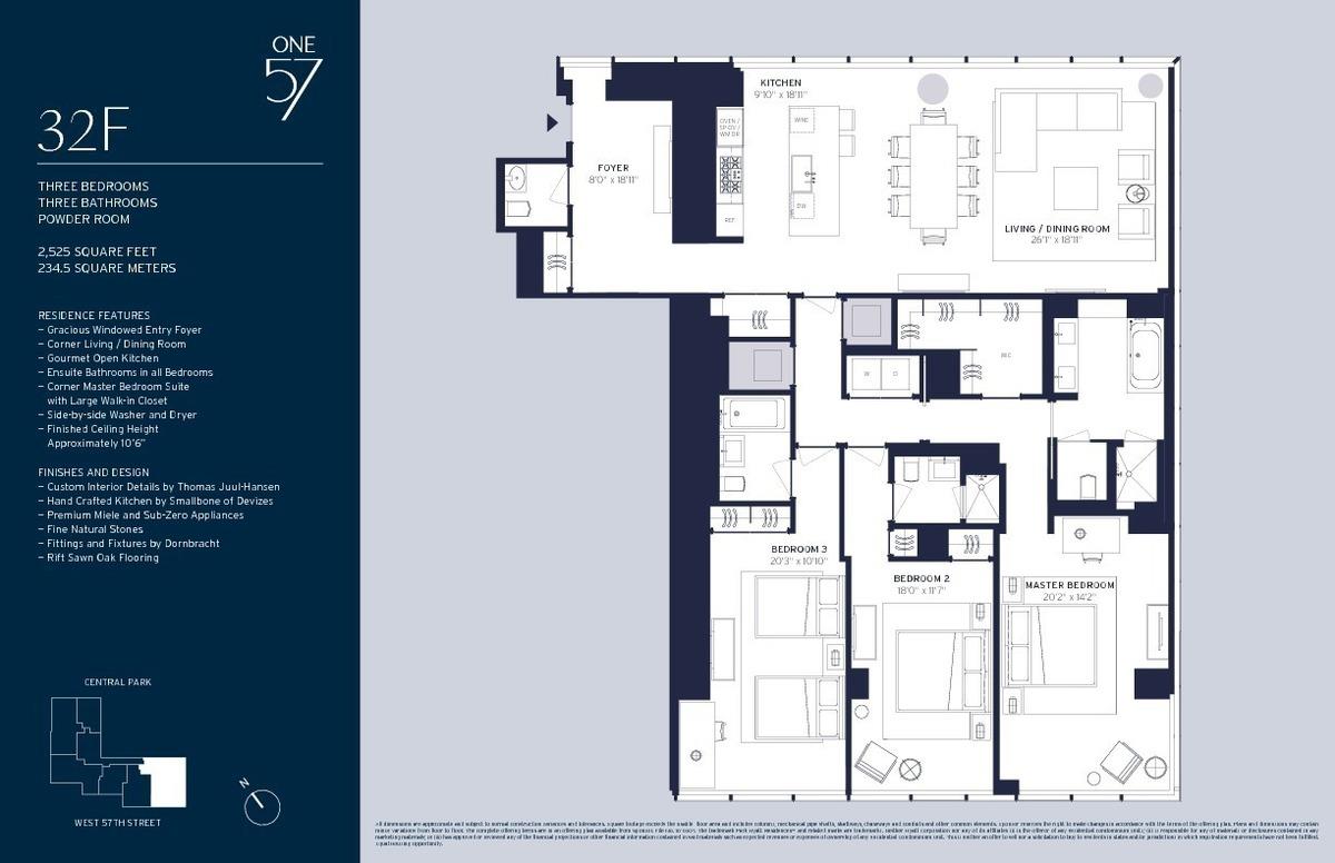 Floorplan for 157 West 57th Street, 32-F