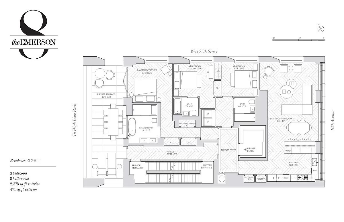 Floorplan for 500 West 25th Street, 8