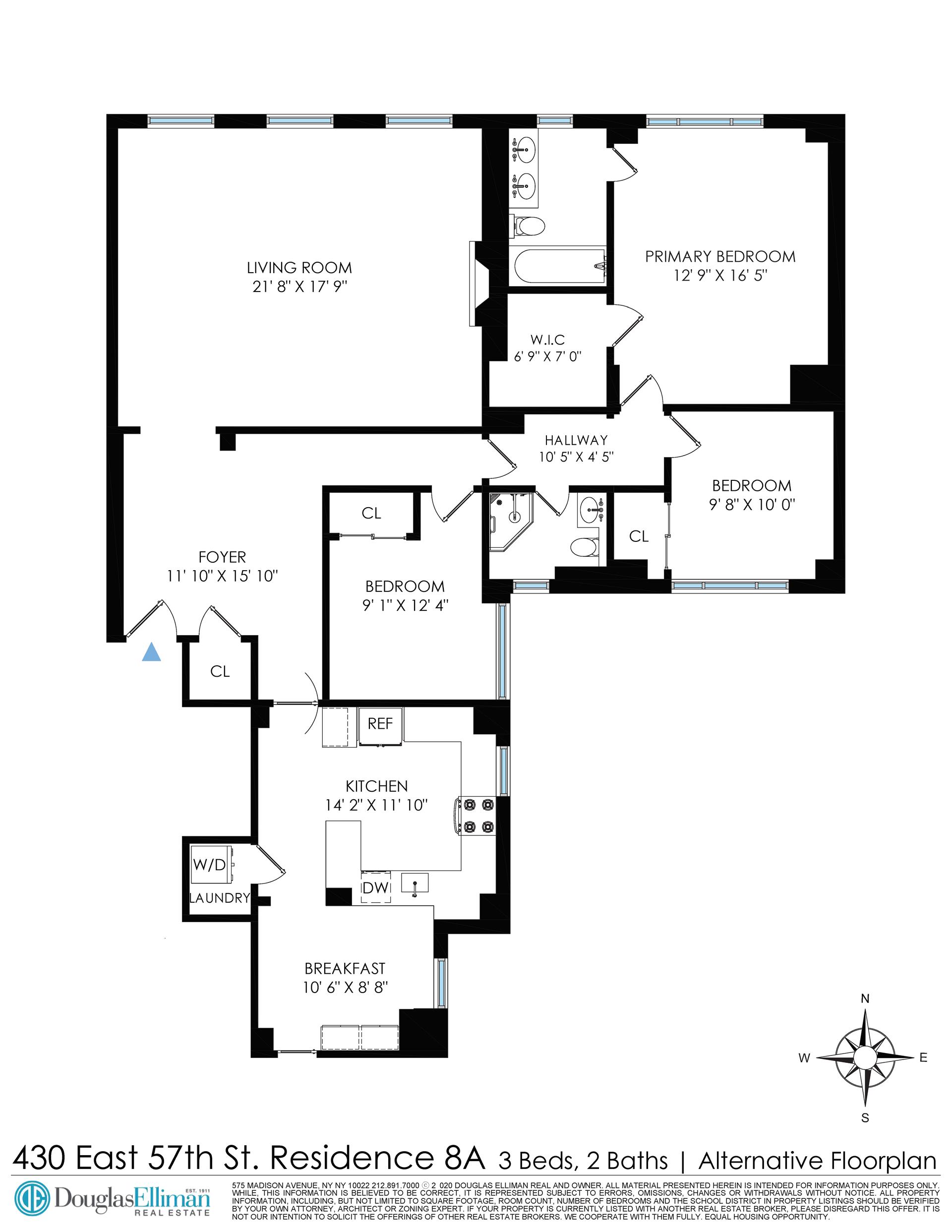 Floorplan for 430 East 57th Street, 8A