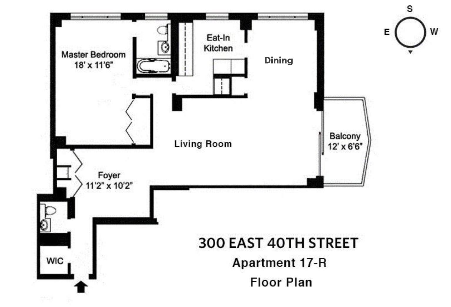 Floorplan for 300 East 40th Street, 17-R