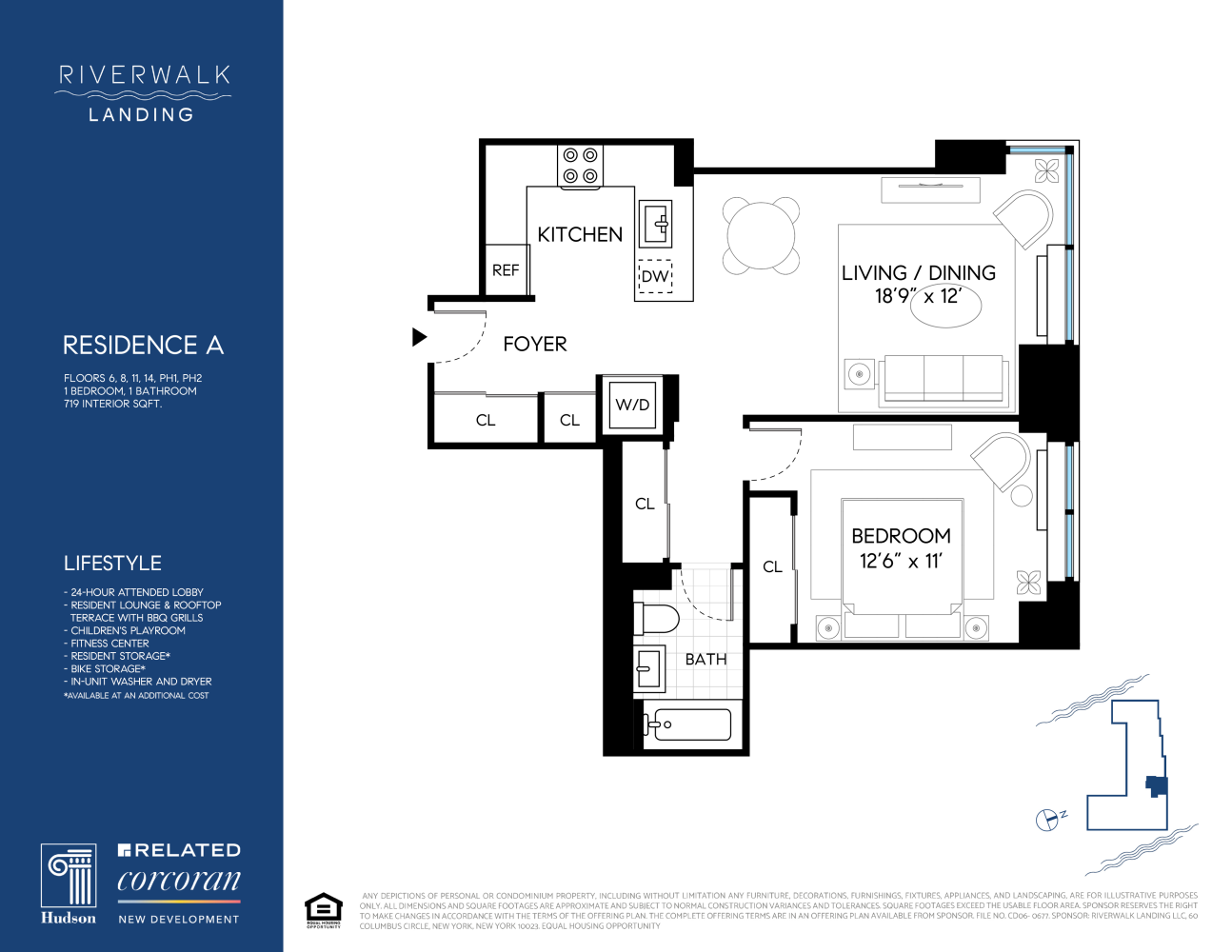 Floorplan for 425 Main Street, 14A