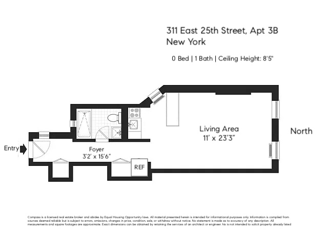 Floorplan for 311 East 25th Street, 3B