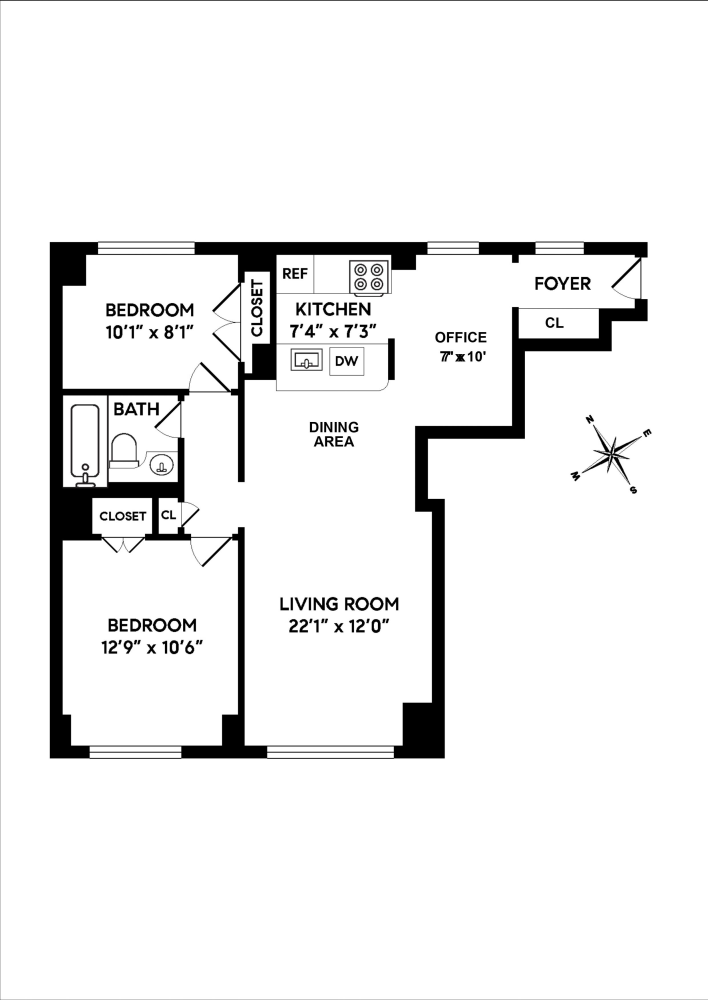 Floorplan for 200 Rector Place, 7E