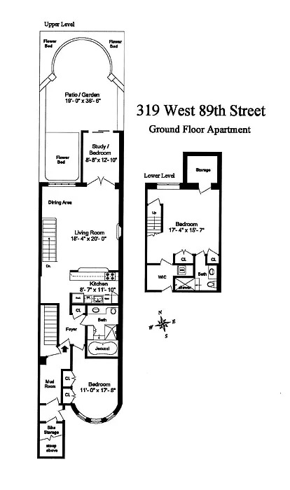 Floorplan for 319 West 89th Street, 1