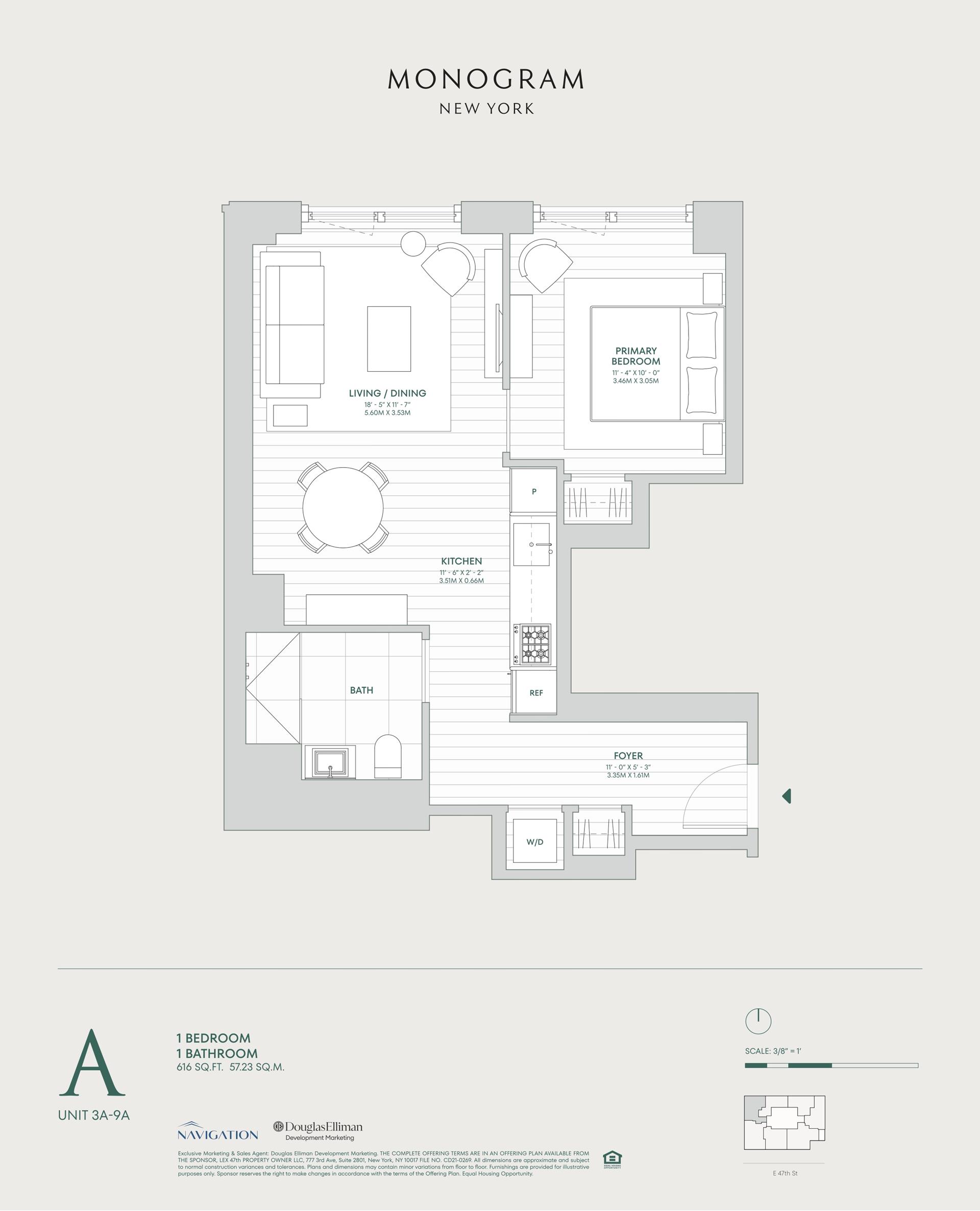 Floorplan for 135 East 47th Street, 8A