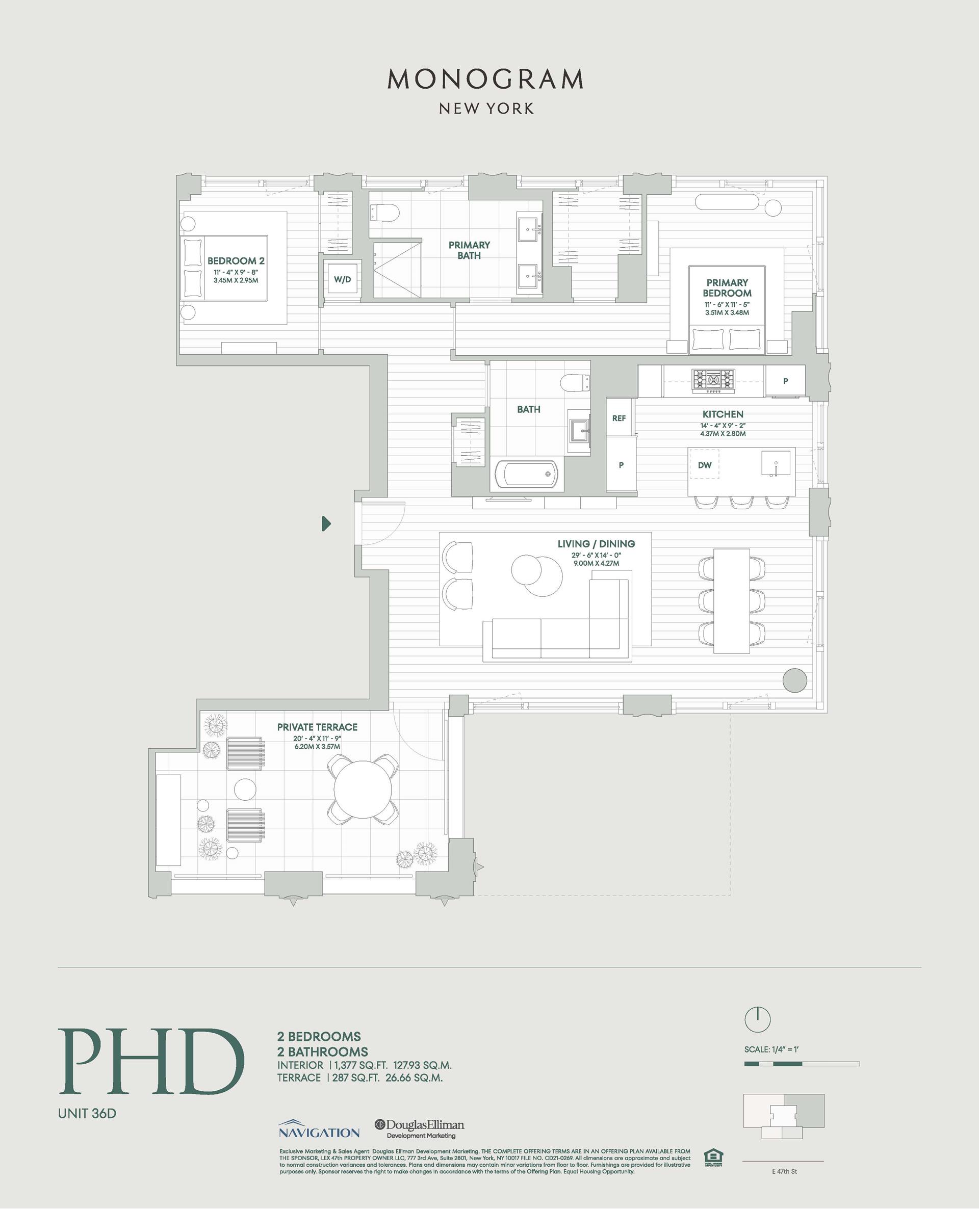 Floorplan for 135 East 47th Street, PHD