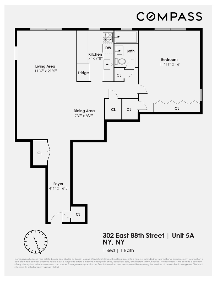 Floorplan for 302 East 88th Street, 5A