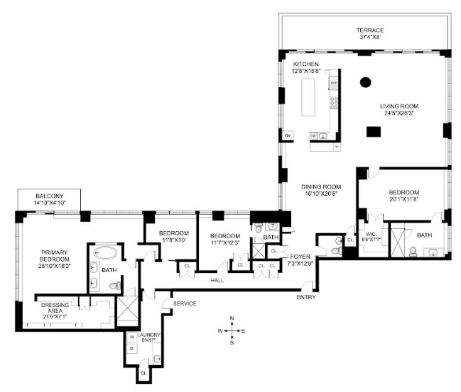 Floorplan for 422 East 72nd Street, 37AD