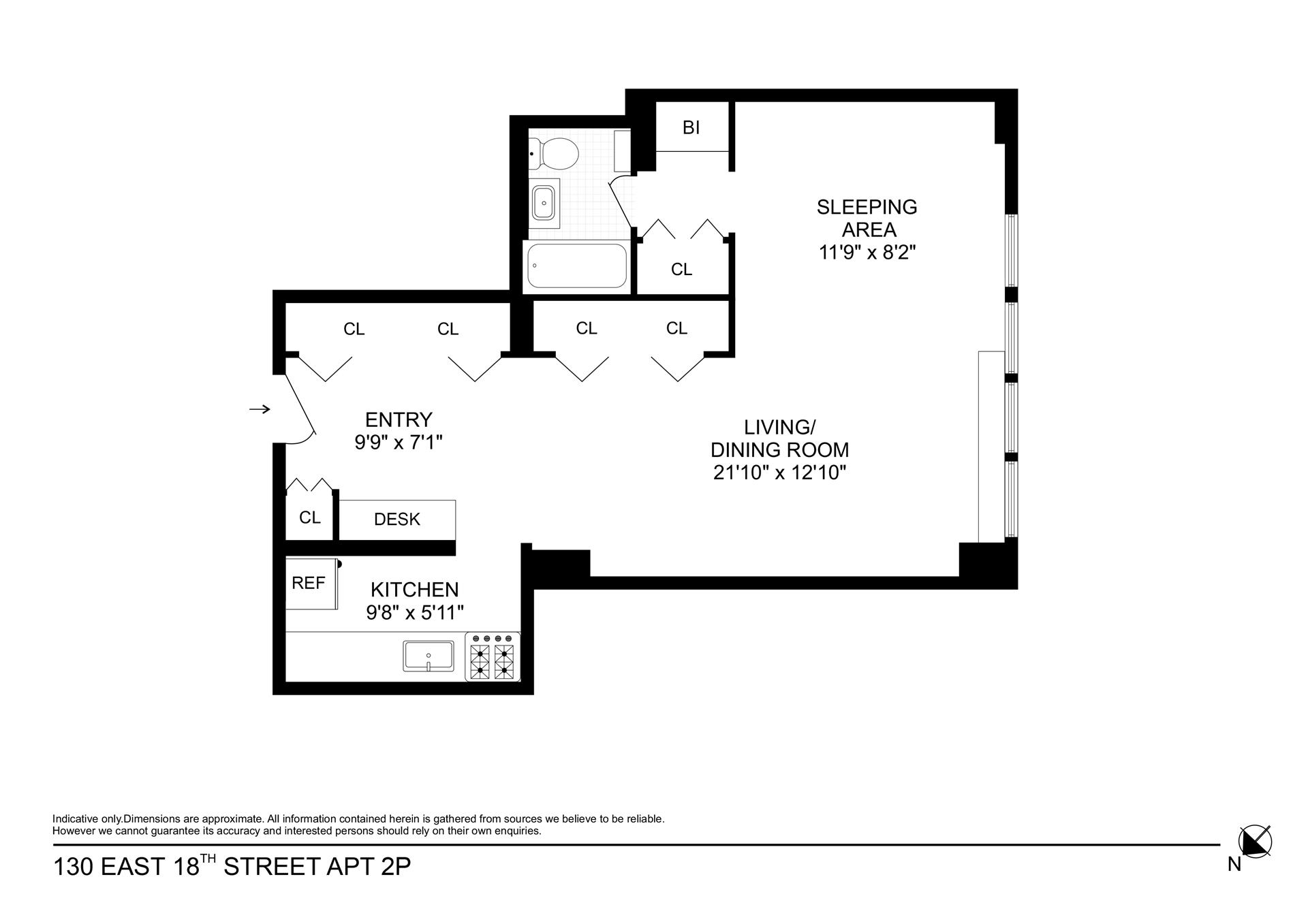 Floorplan for 130 East 18th Street, 2P