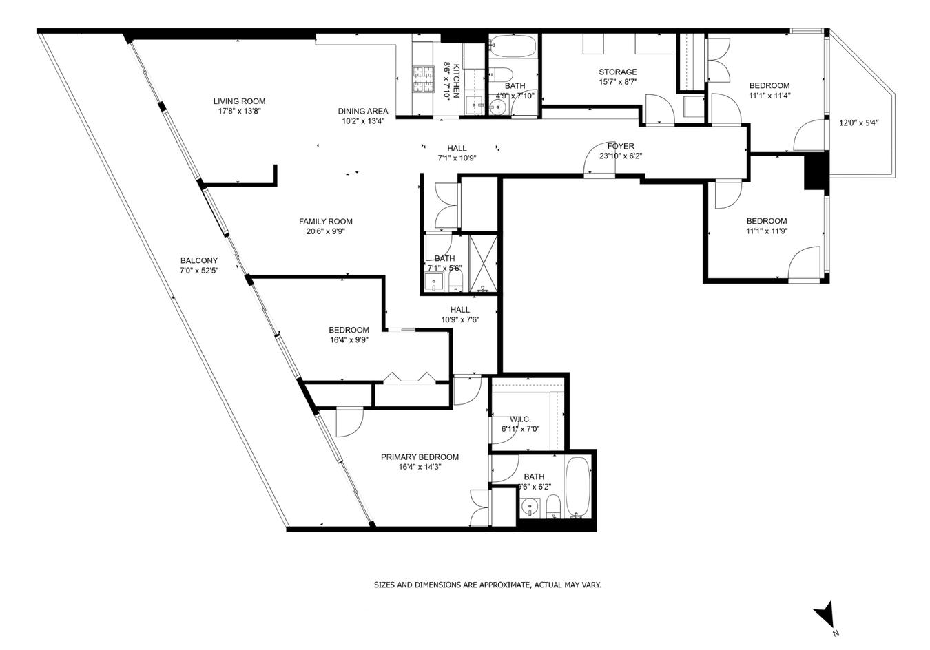 Floorplan for 1991 Broadway, 4BCD