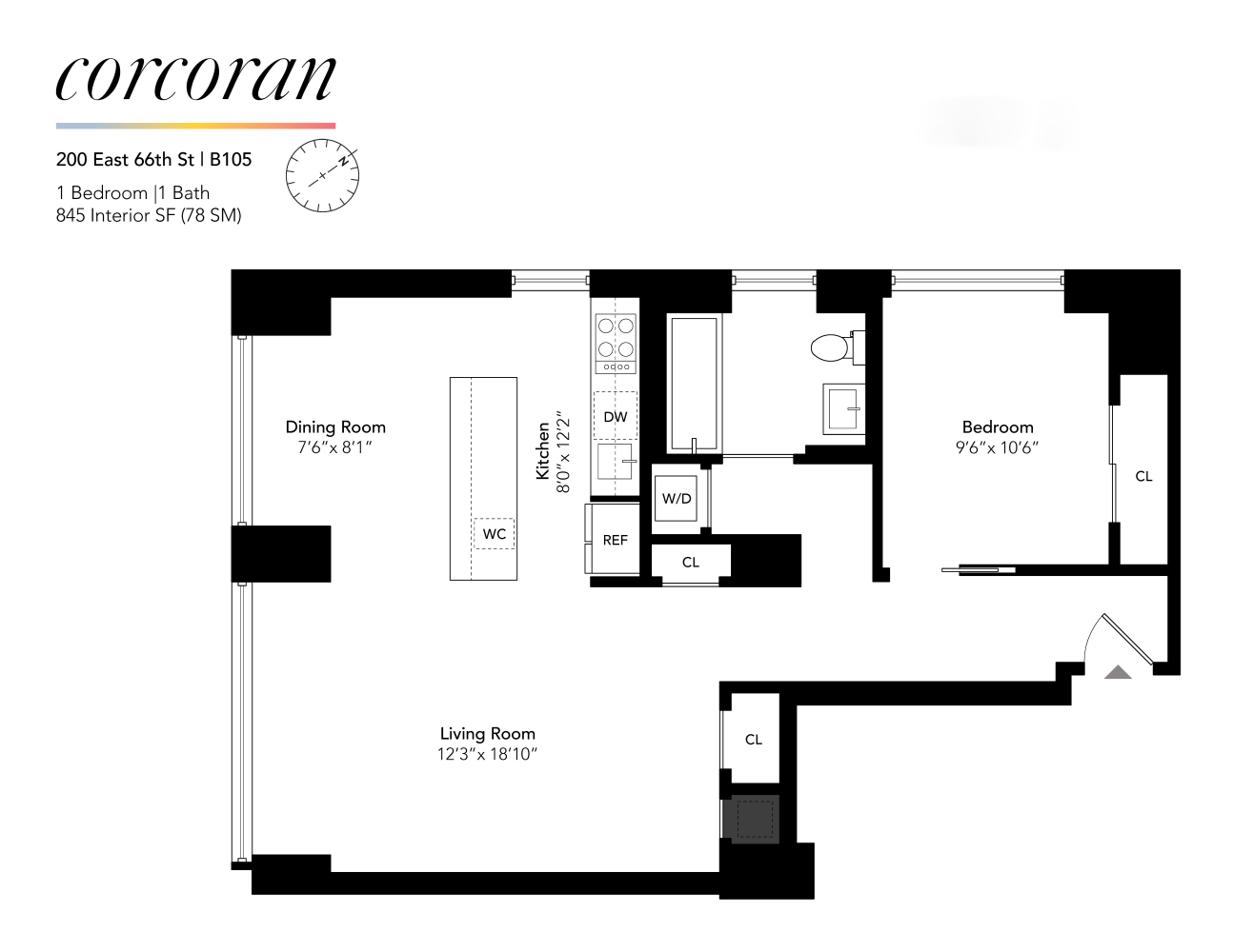 Floorplan for 200 East 66th Street, B105