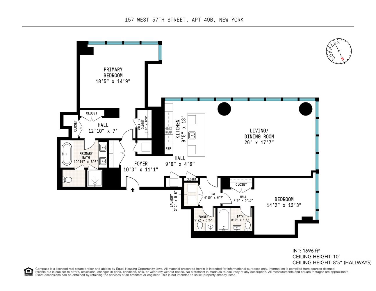 Floorplan for 157 West 57th Street, 49B