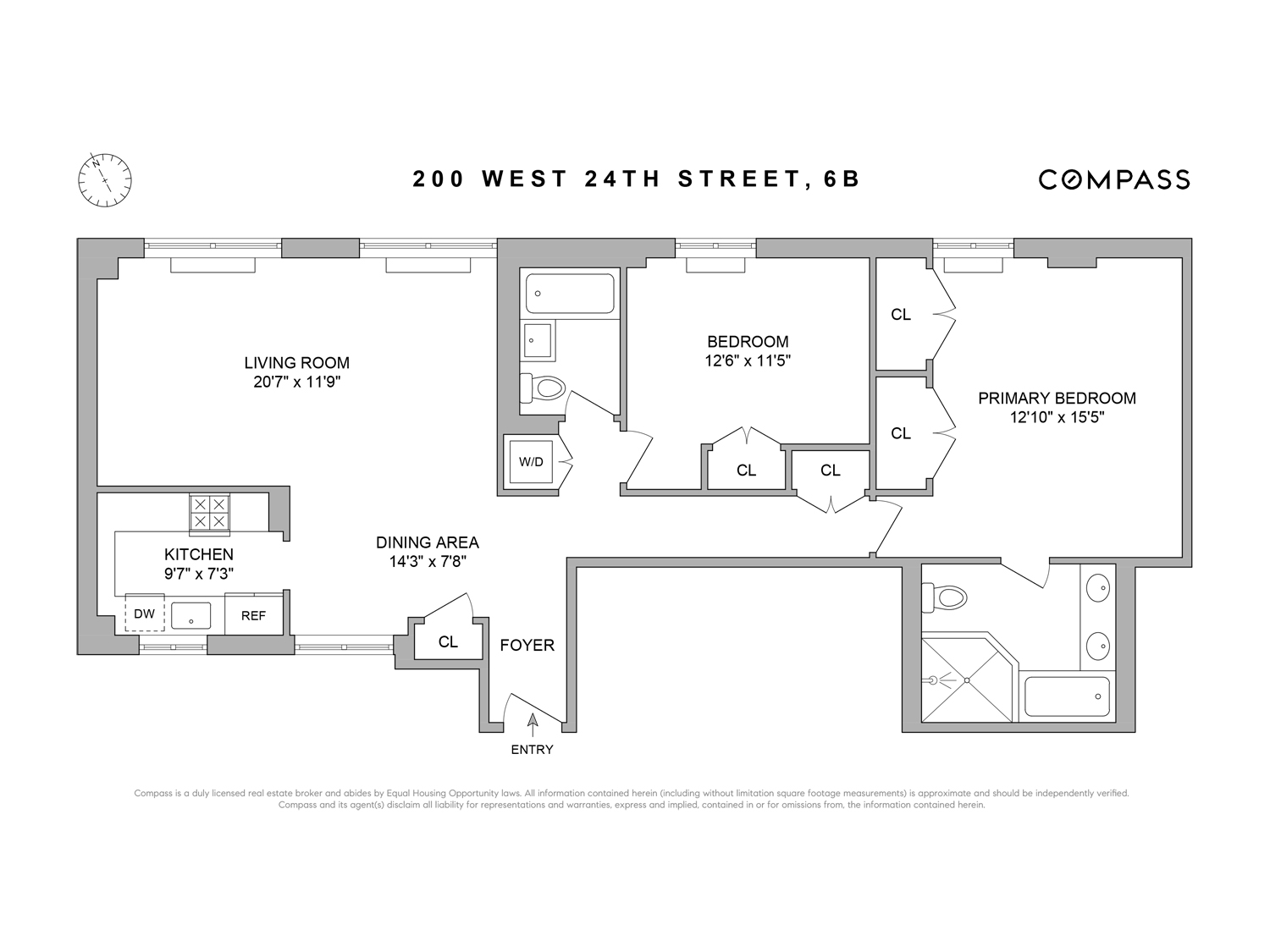 Floorplan for 200 West 24th Street, 6B