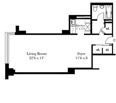 Floorplan for 411 East 53rd Street, 11J