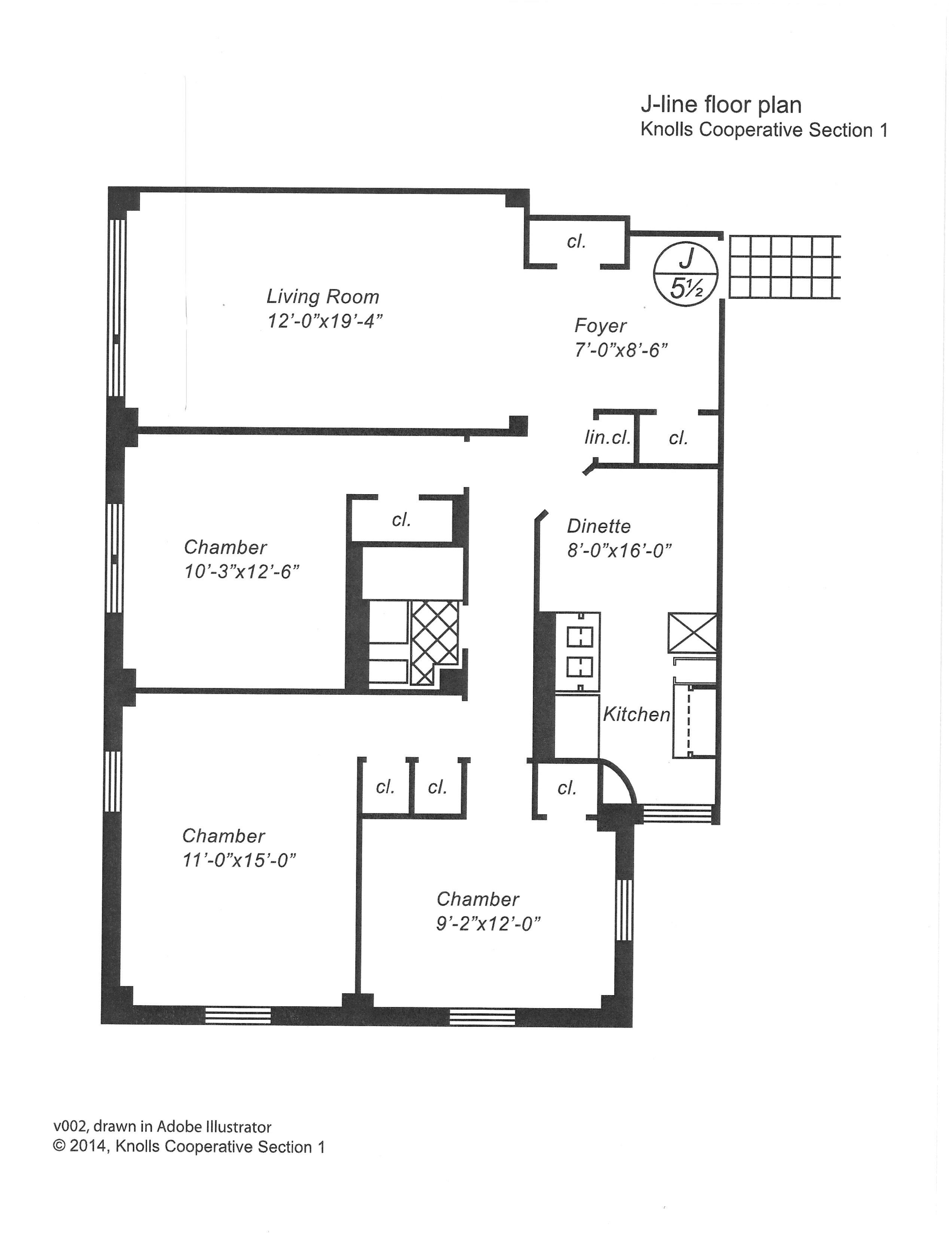 Floorplan for 80 Knolls Crescent, 10-J