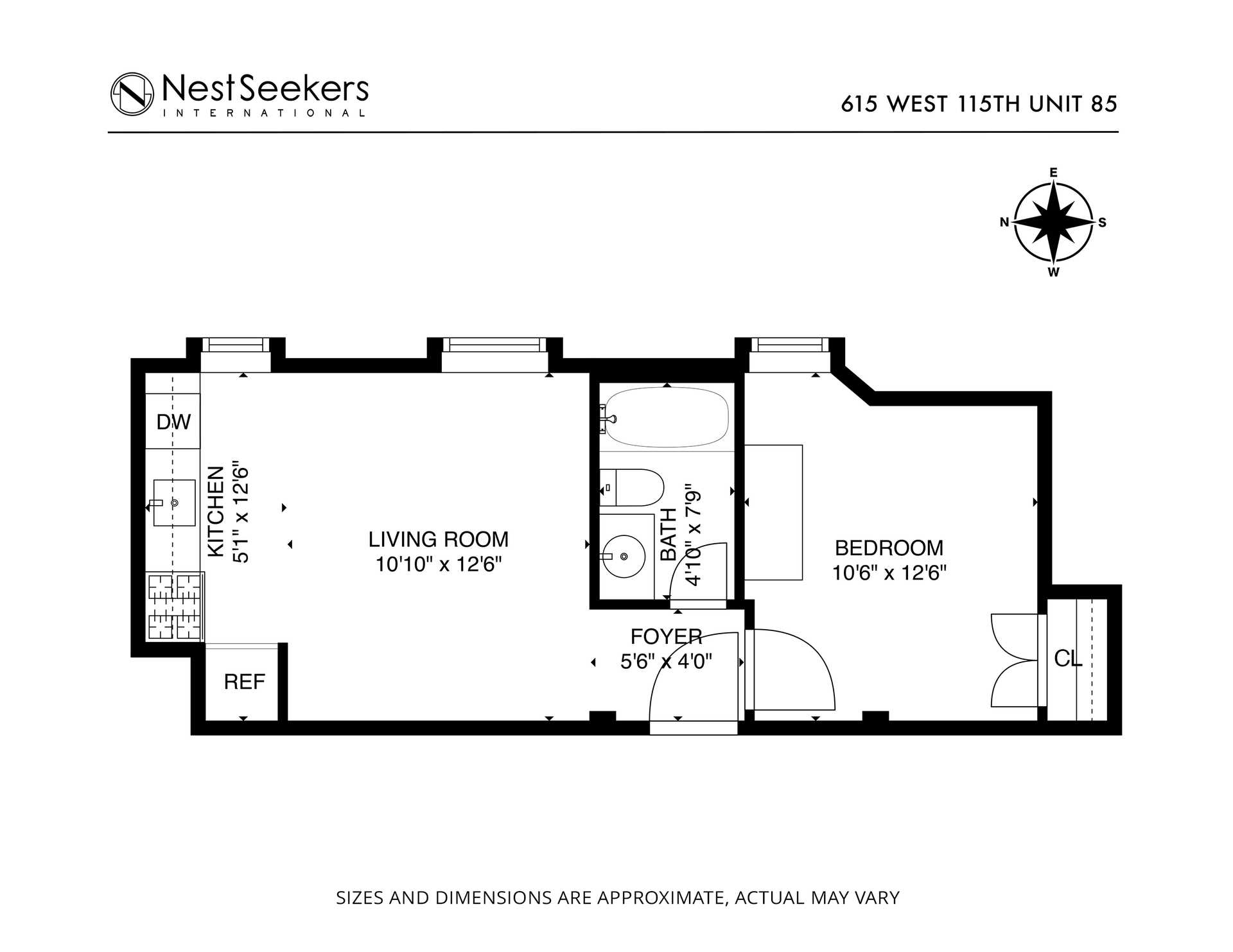 Floorplan for 615 West 113th Street, 85