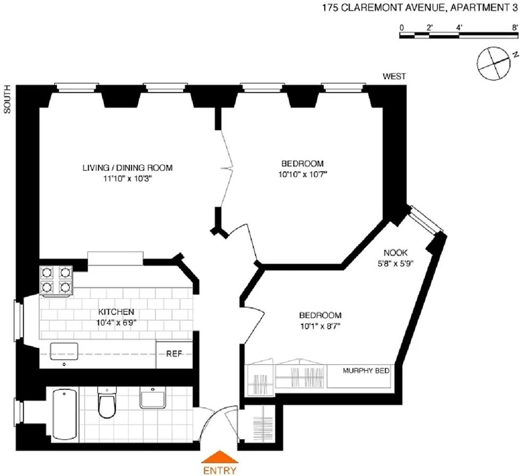 Floorplan for 175 Claremont Avenue, 3