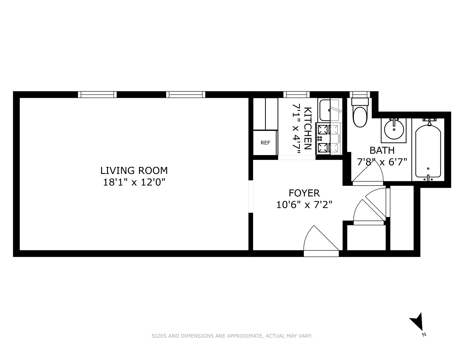 Floorplan for 30 Monroe Place, 1D