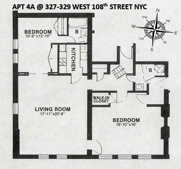 Floorplan for 329 West 108th Street, 4A