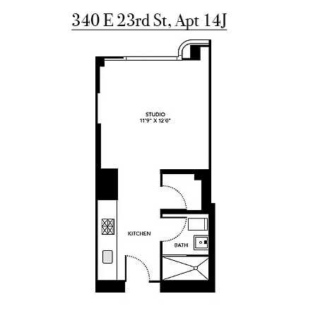 Floorplan for 340 East 23rd Street, 14J