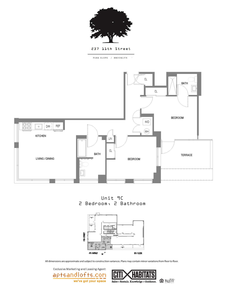 Floorplan for 237 11th Street, 9C