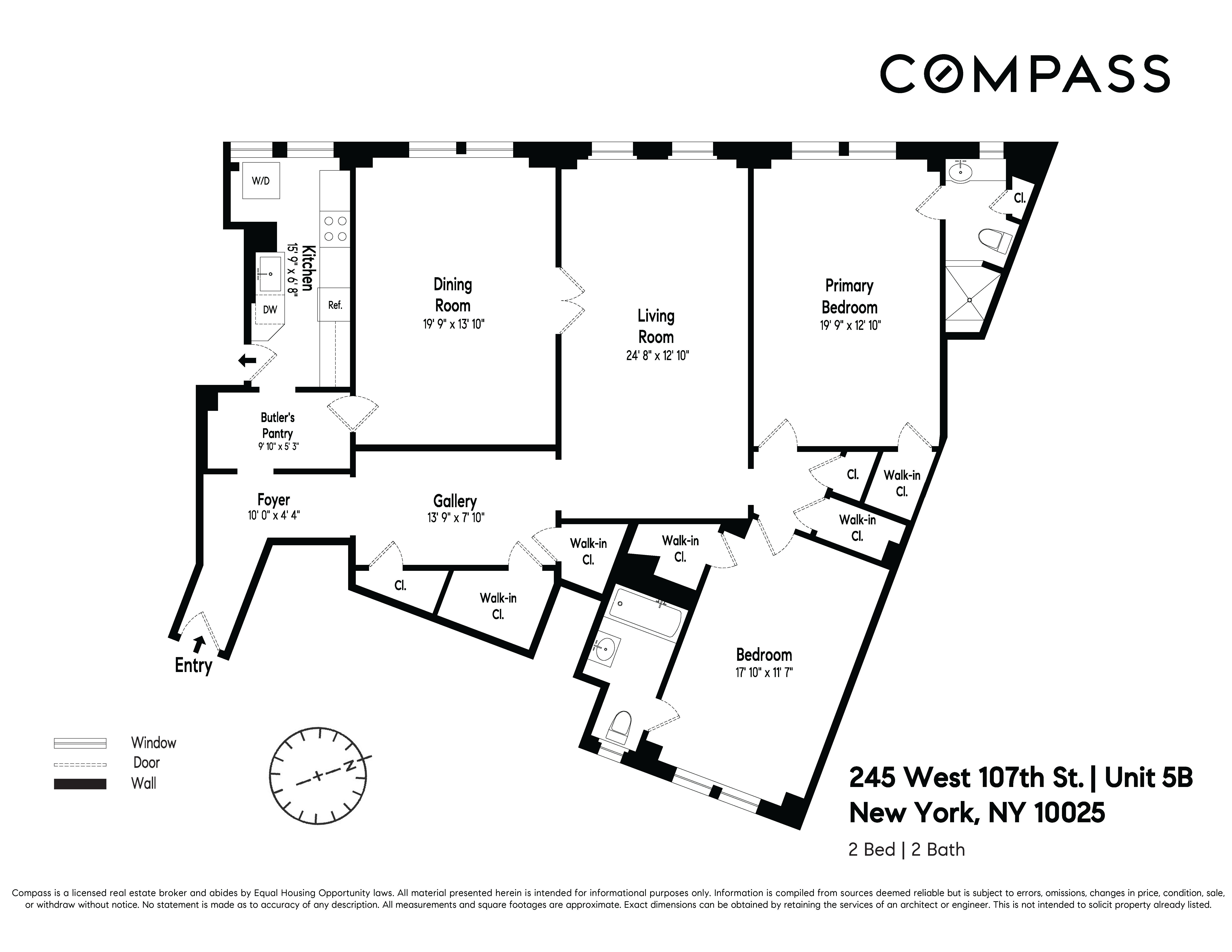 Floorplan for 245 West 107th Street, 5B