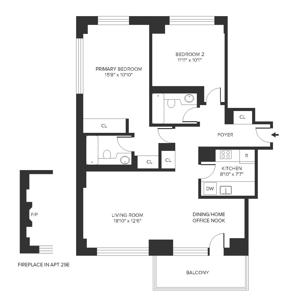 Floorplan for 260 West 52nd Street, 18-E